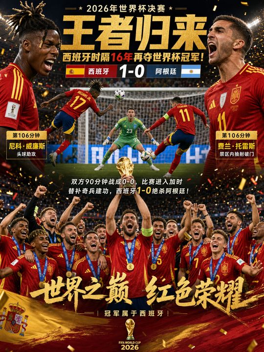 2026世界杯决赛：西班牙加冕