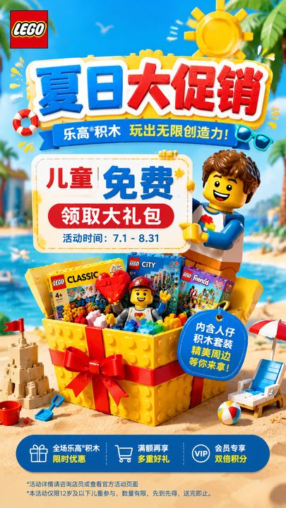 乐高夏日大促·儿童免费礼包