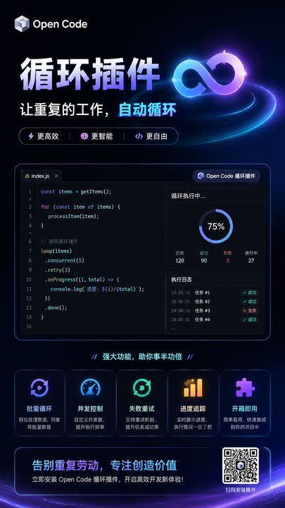 Open Code 循环插件宣传海报
